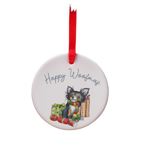 Chihuahua Ceramic Circle Decoration